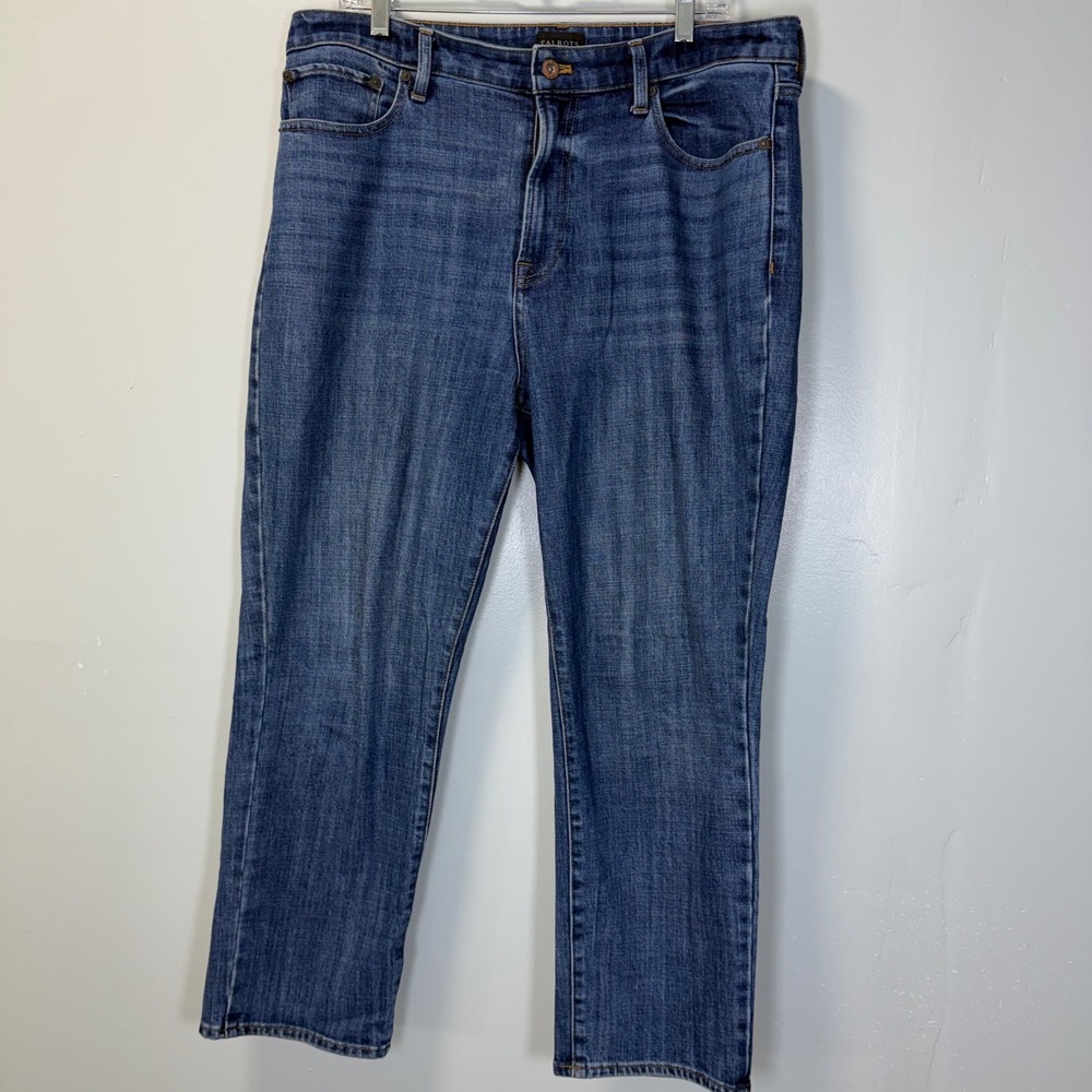 Talbots Modern Ankle Jeans Womens 14 Medium Wash High Rise Stretch Denim